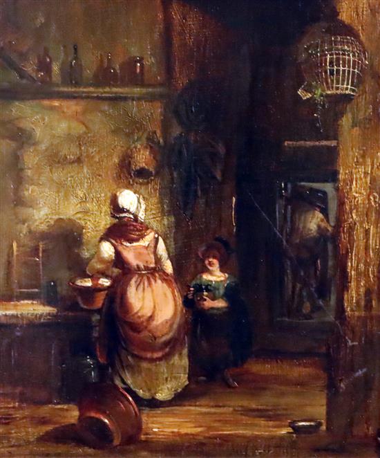 William Collins (1788-1847) Scullery interior 12.45 x 10.5in.